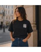 Boxy Berlin schwarzes Baumwoll-T-Shirt