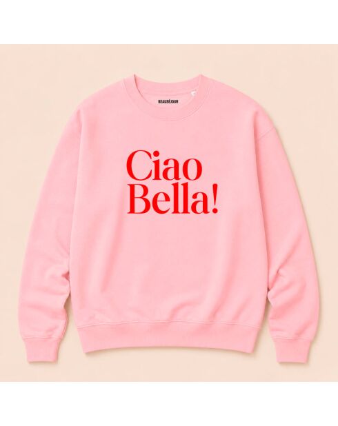 Roze katoenen sweatshirt Ciao Bella