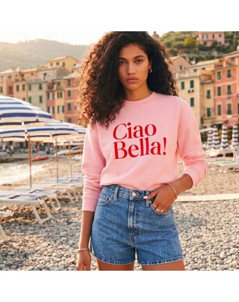 Roze katoenen sweatshirt Ciao Bella