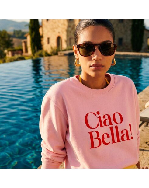 Roze katoenen sweatshirt Ciao Bella
