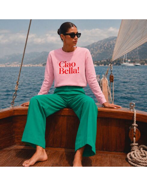 Roze katoenen sweatshirt Ciao Bella
