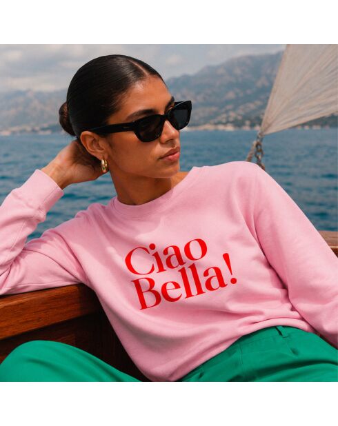 Roze katoenen sweatshirt Ciao Bella