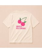 Cremefarbenes Baumwoll-T-Shirt Ibiza Ma Chérie