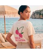 Cremefarbenes Baumwoll-T-Shirt Ibiza Ma Chérie