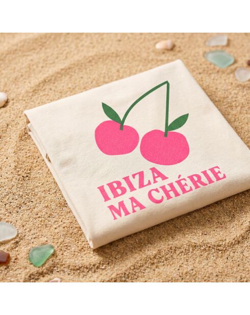 Cremefarbenes Baumwoll-T-Shirt Ibiza Ma Chérie