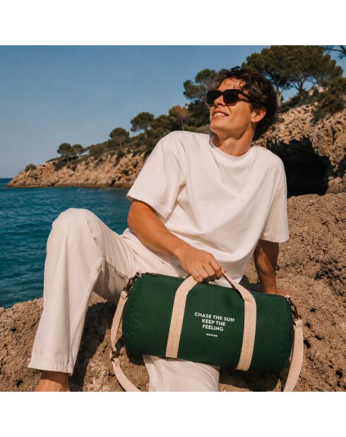 Gym Bag en coton pour femme vert - 45x25x25 cm