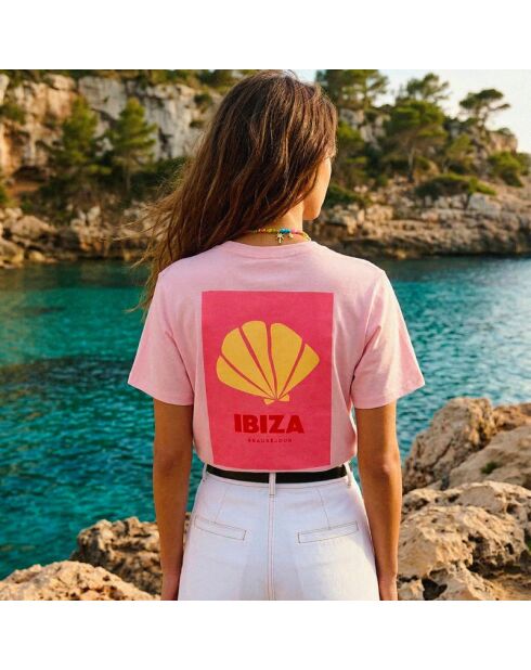 T-shirt Ibiza in cotone rosa