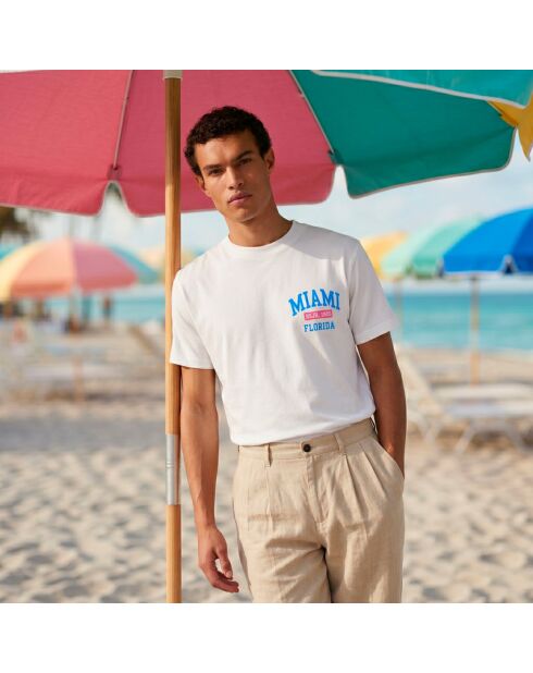 T-shirt Miami bianca in cotone