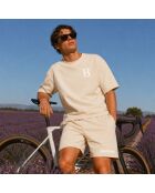 Cremefarbenes charakteristisches cremefarbenes Baumwoll-T-Shirt