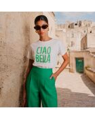 Ciao Bella weißes Baumwoll-T-Shirt