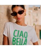 Ciao Bella weißes Baumwoll-T-Shirt