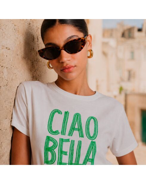 Ciao Bella weißes Baumwoll-T-Shirt