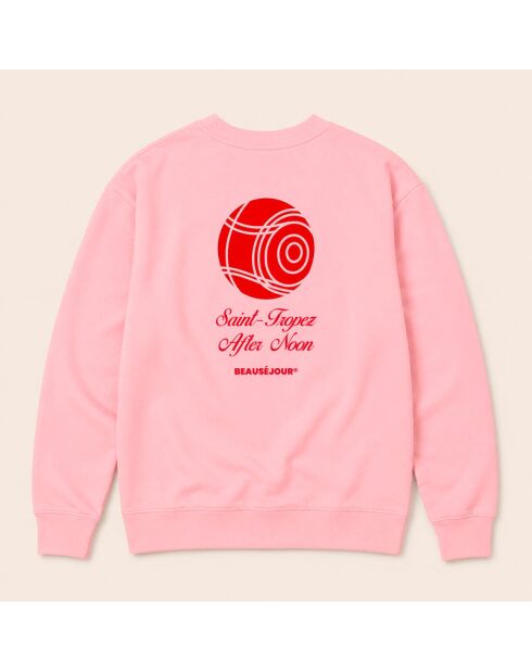 Sweatshirt en coton Pétanque rose