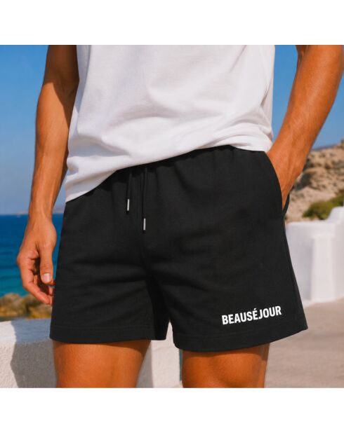 Short en coton noir
