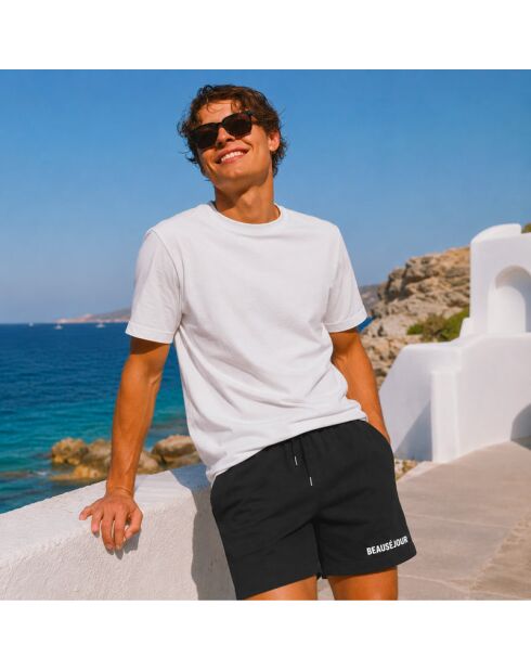 Short en coton noir