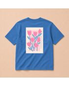 Hellblaues Baumwoll-T-Shirt Paris En Fleurs
