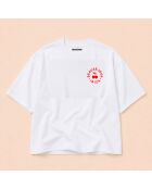 Weißes Baumwoll-T-Shirt Boxy Ibiza