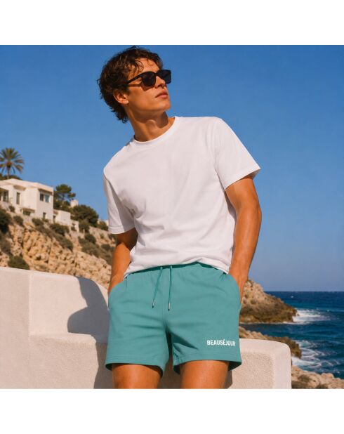 Short en coton menthe