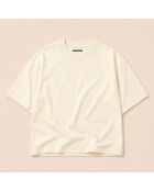Boxy T-shirt van crèmekleurig katoen voor tennisclubs