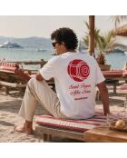 T-shirt bianca in cotone Pétanque