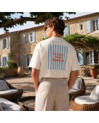 Boxy T-shirt van crèmekleurig katoen Le Soleil