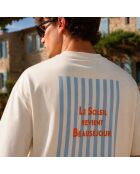 Boxy T-shirt van crèmekleurig katoen Le Soleil