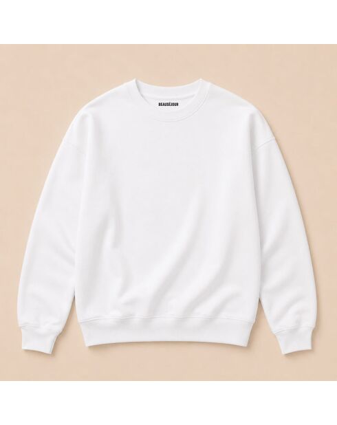 Witte katoenen sweater met Eiffeltoren