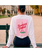 Witte katoenen sweater met Eiffeltoren