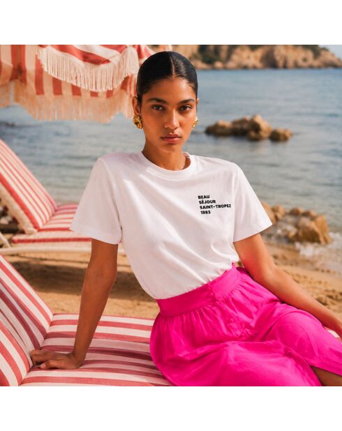 Weißes Baumwoll-T-Shirt Beau Saint Tropez