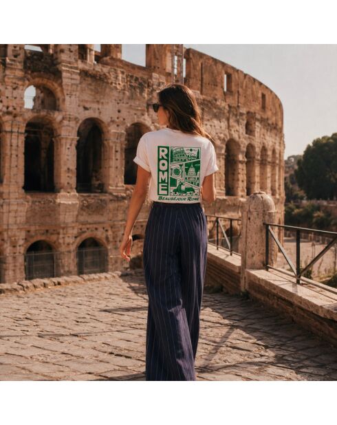 Weißes Baumwoll-T-Shirt Rom