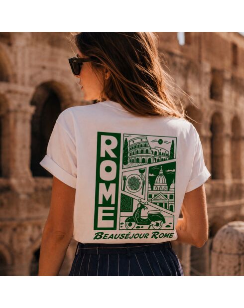 Weißes Baumwoll-T-Shirt Rom