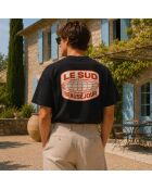 T-shirt Boxy Le Sud nera in cotone
