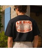 T-shirt Boxy Le Sud nera in cotone