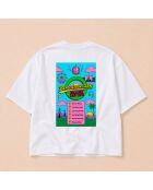 Boxy Summer Map wit katoenen T-shirt