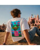 Boxy Summer Map wit katoenen T-shirt
