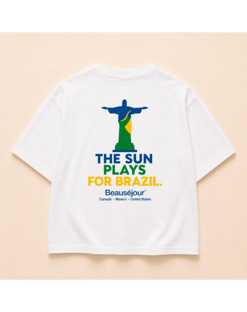T-shirt Brasil bianca in cotone