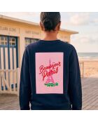 Marineblaues Baumwoll-Sweatshirt Eiffelturm