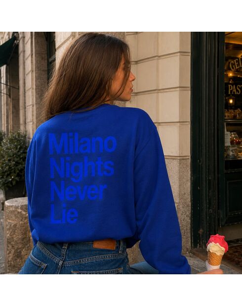 Sudadera de algodón azul royal Milano Nights