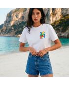 Buntes weißes Dolce Vita Baumwoll-T-Shirt