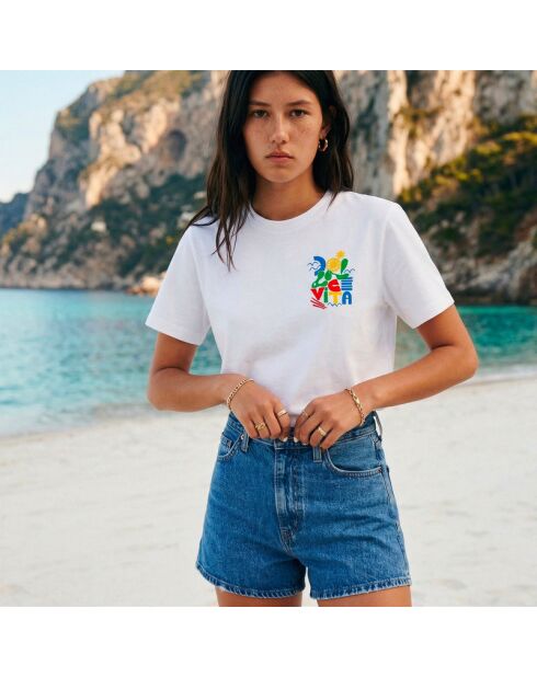 Buntes weißes Dolce Vita Baumwoll-T-Shirt