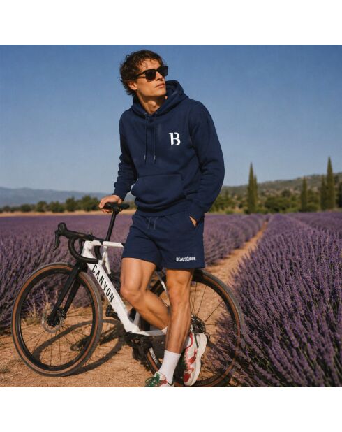 Marineblauwe hoodie van katoen B