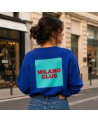 Sudadera de algodón azul royal Milano Club