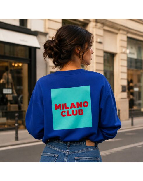 Sudadera de algodón azul royal Milano Club
