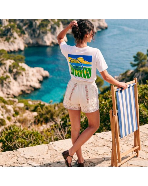 T-shirt Pique Nique Marseille in cotone bianco