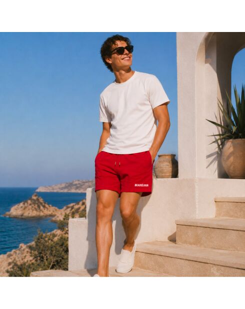 Short en coton rouge