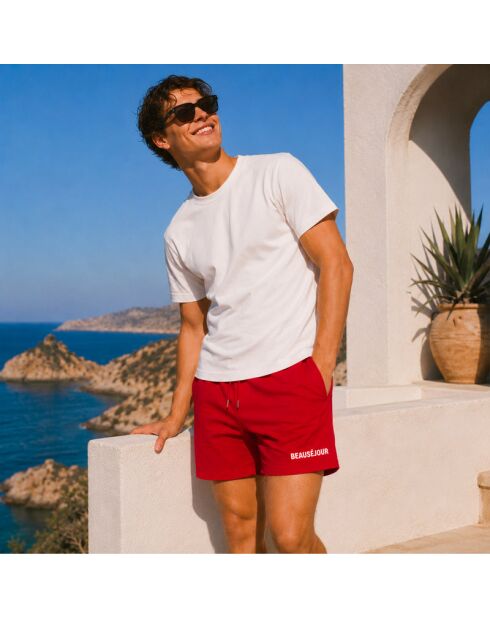 Short en coton rouge