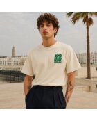 Boxy Casablanca T-shirt van crèmekleurig katoen