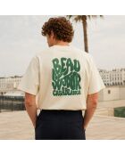 Boxy Casablanca T-shirt van crèmekleurig katoen