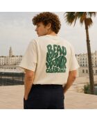 Boxy Casablanca T-shirt van crèmekleurig katoen