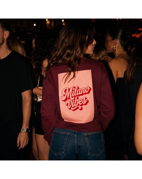 Milano Vibes bordeauxrode katoenen sweater